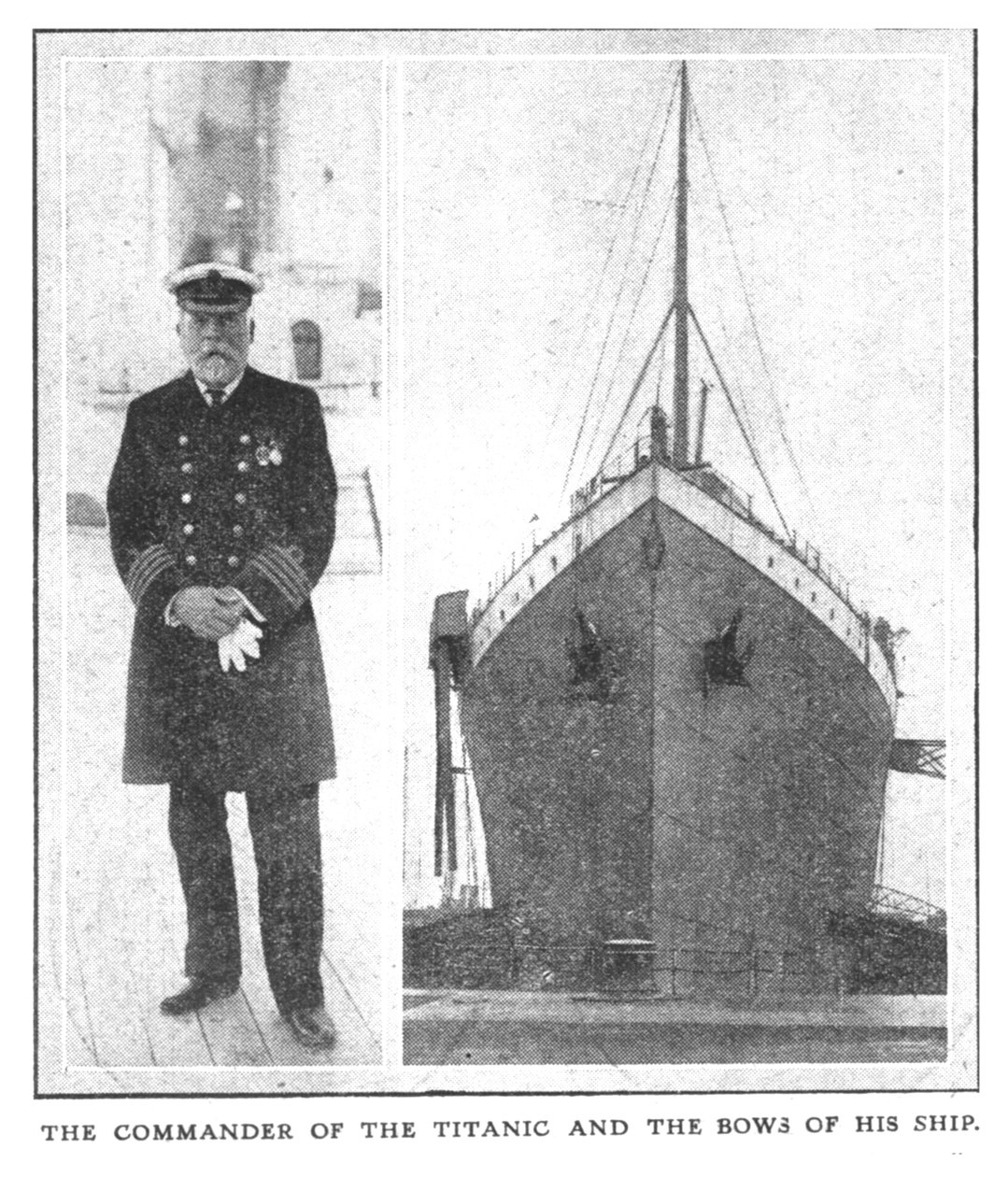 泰坦尼克号和他船首的司令，1912年4月20日。 作者 不明