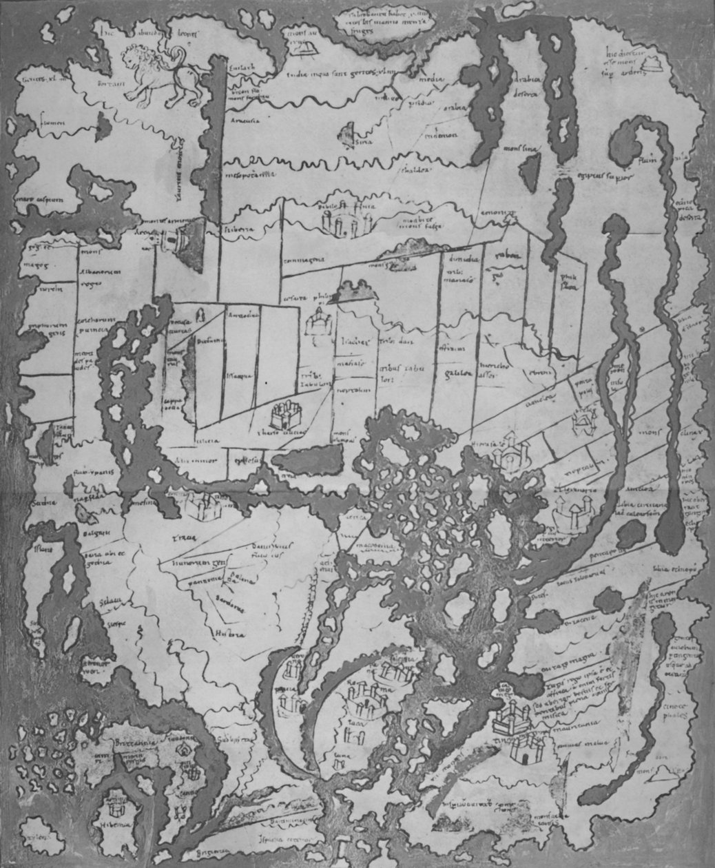 Cottoniana或盎格鲁-撒克逊地图MS Tib。 BV，c995，1903年 作者 不明