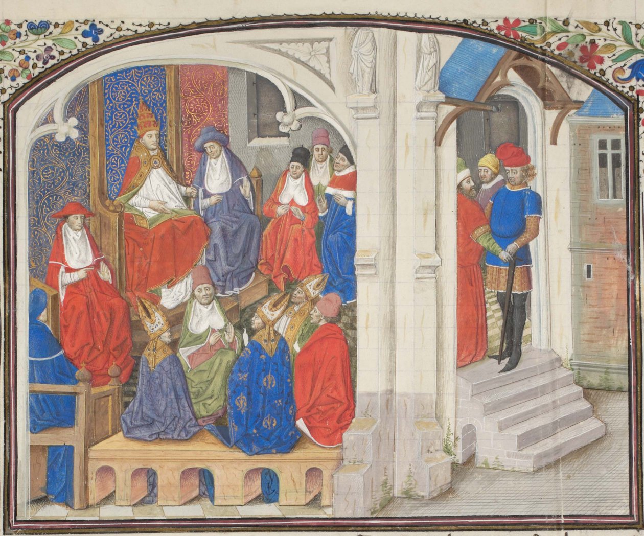 1095年，克莱蒙议会（Clermont of Clermont）。提斯托尔（William of of Tyre），1460年代威廉·史密斯（The Historia）的缩影 作者 不明