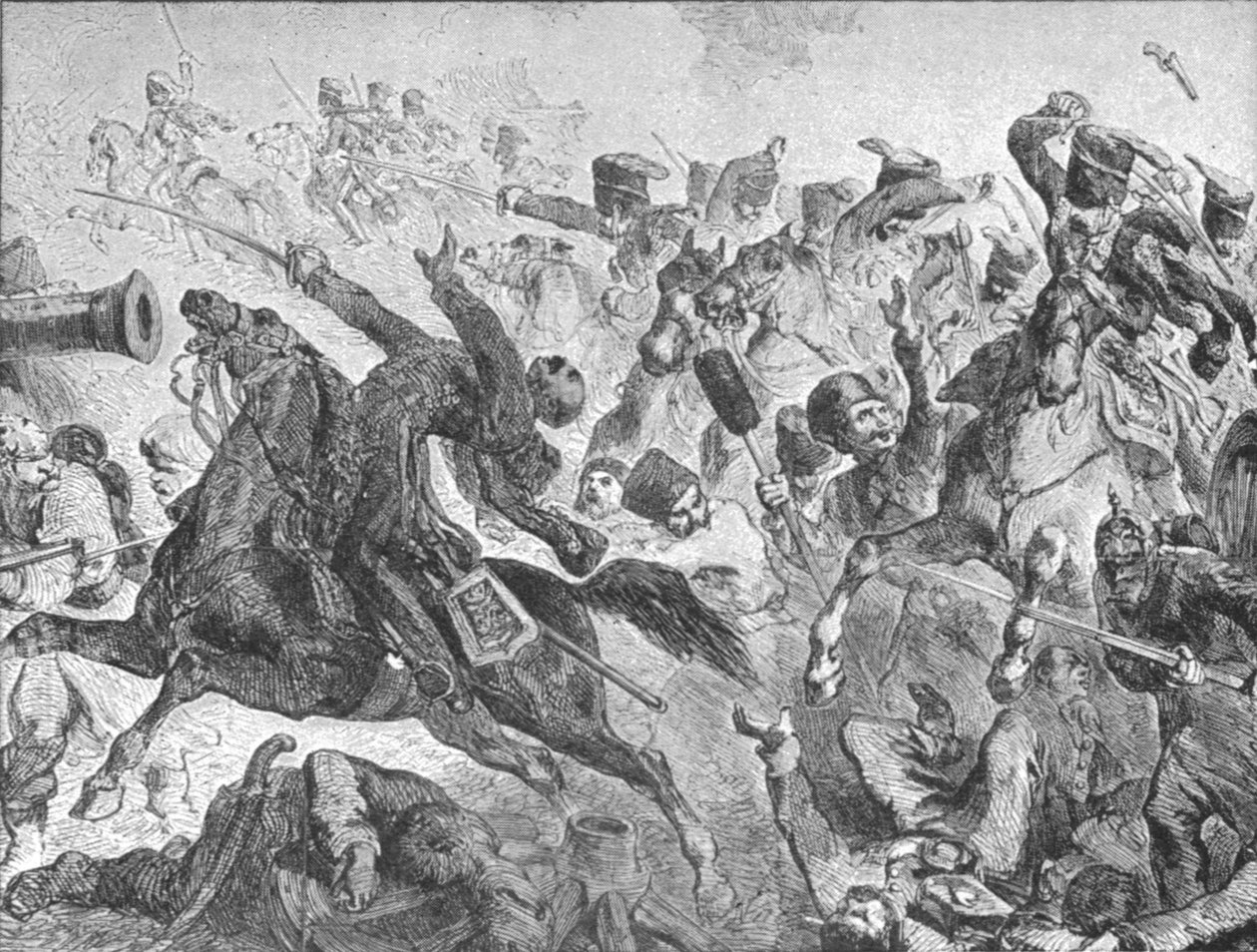 1854-56年的克里米亚战争：巴拉克拉瓦战役：轻旅的冲锋队，1854年，1901年。 作者 不明