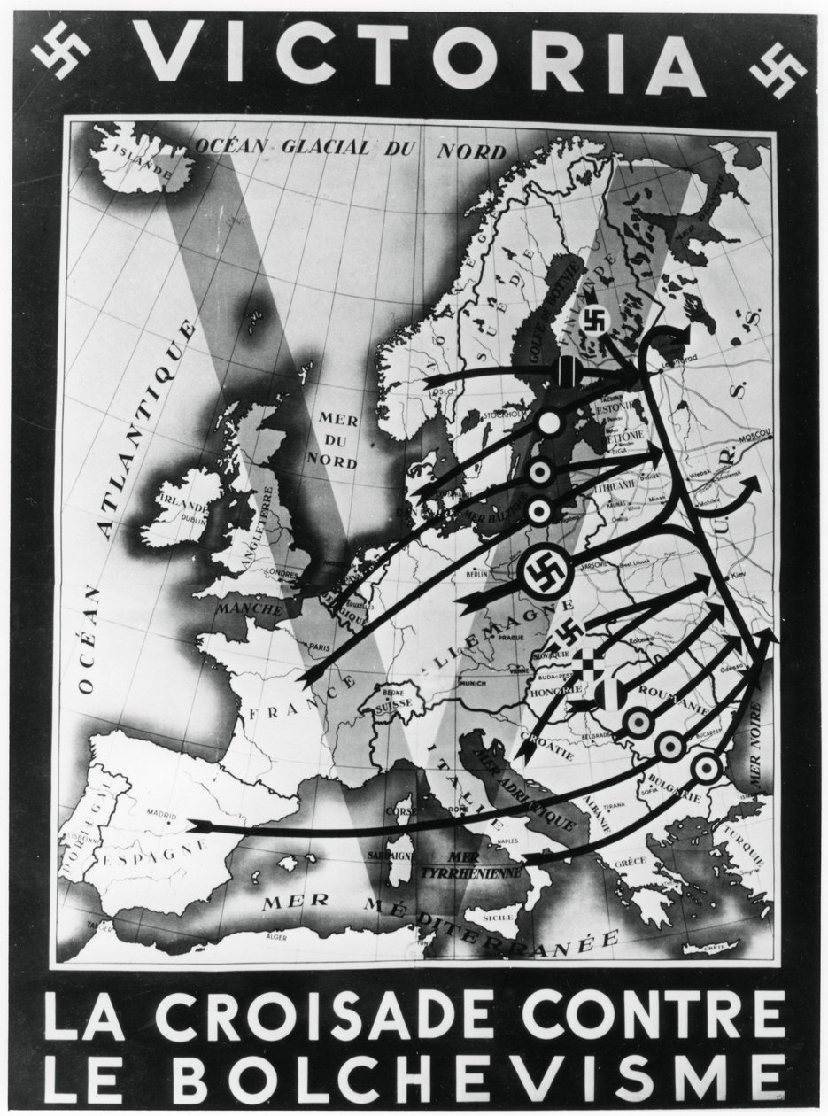 反对布尔什维克主义的十字军东征，维希法国宣传海报，1941年 作者 不明