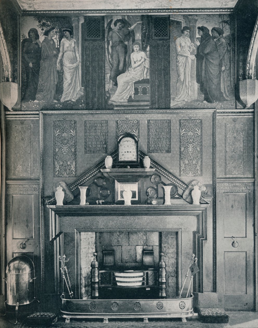 丘比特和赛琪·弗里兹在第一宫绿色北墙，c1898 作者 不明