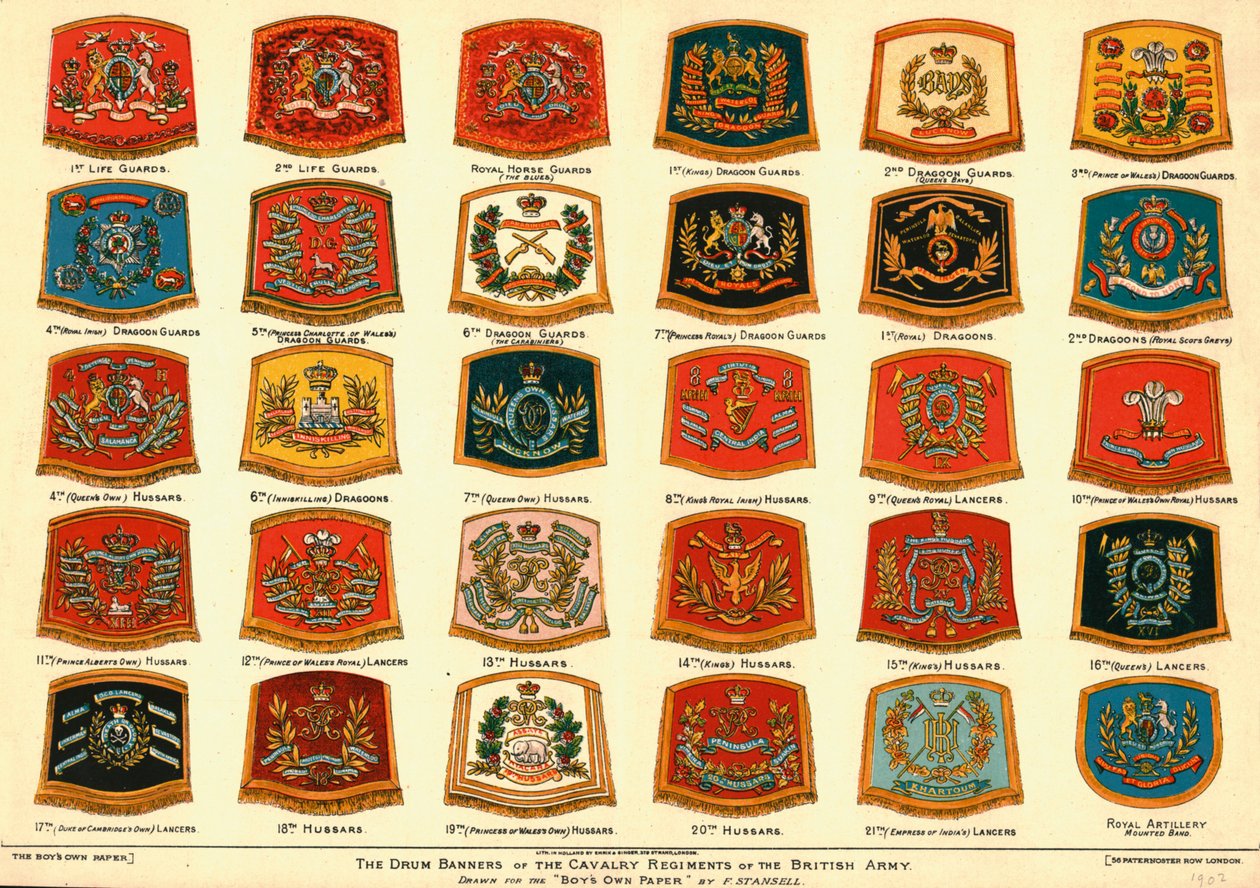 1902年，英国陆军骑兵团的鼓旗 作者 不明