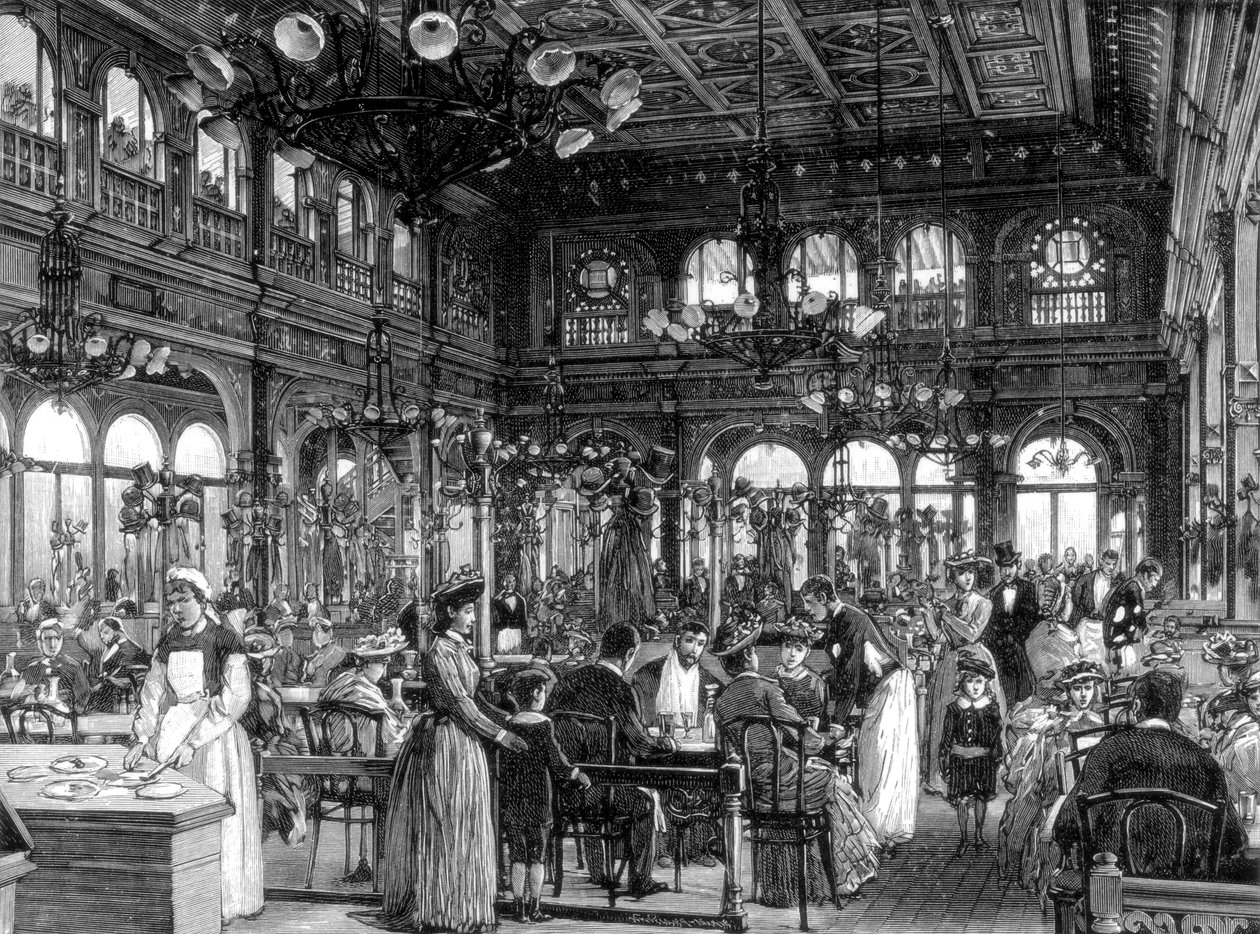 1889年，在Quai de Billy的Duval餐厅，巴黎 作者 不明