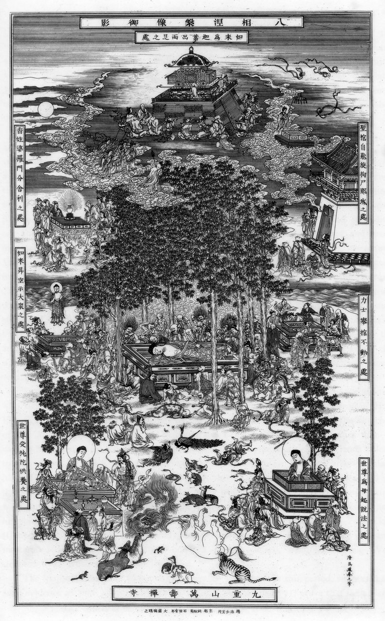 释迦牟尼涅rv的八件事，1886年，18世纪 作者 不明
