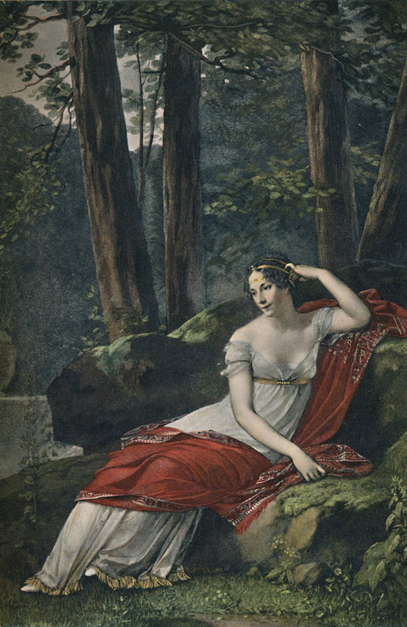 约瑟芬女皇在马尔马逊公园内，1809年，1896年 作者 不明