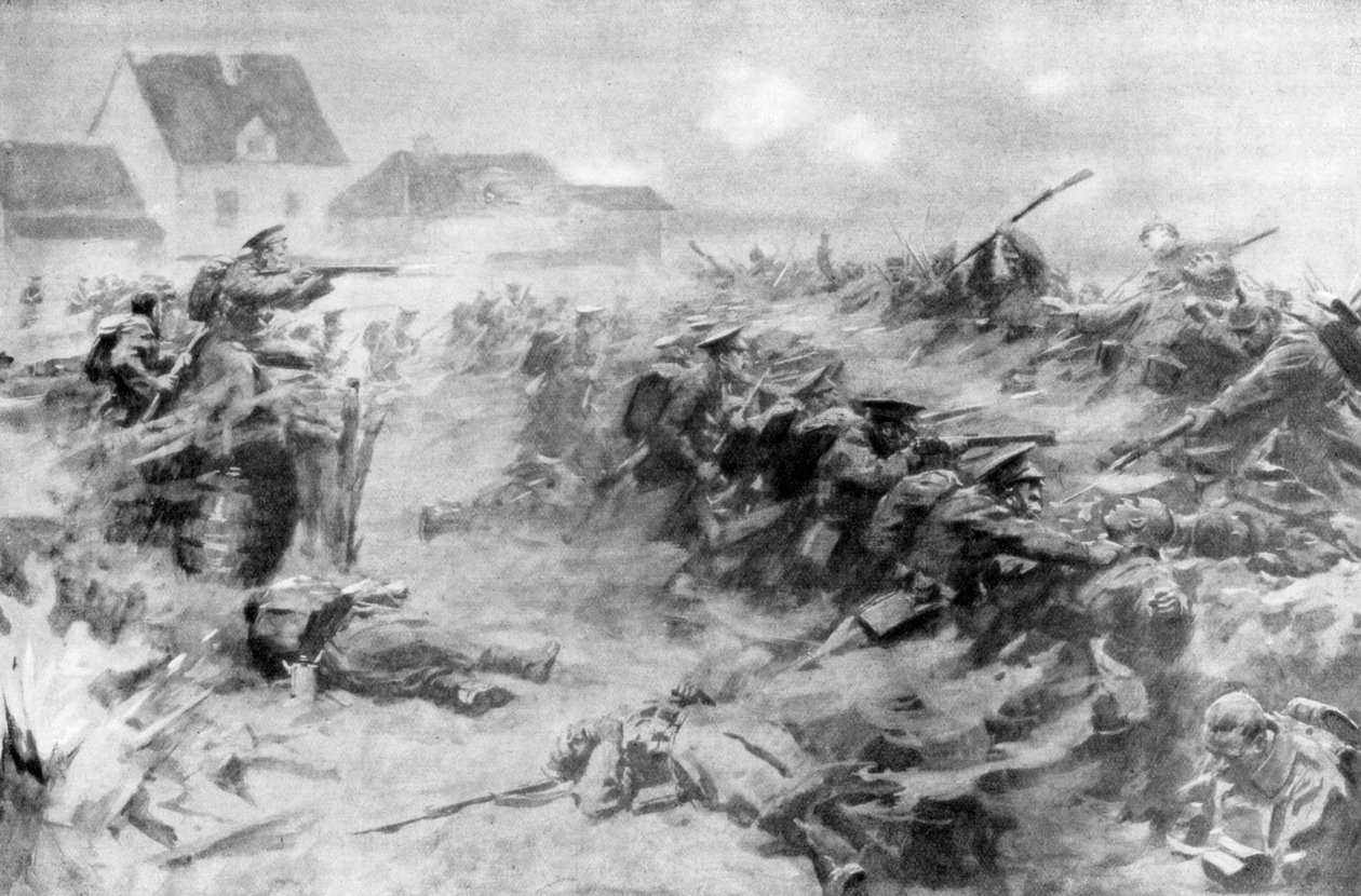1914年11月11日，英国人在比利时伊普尔前线赶回德国人，1926年11月11日 作者 不明