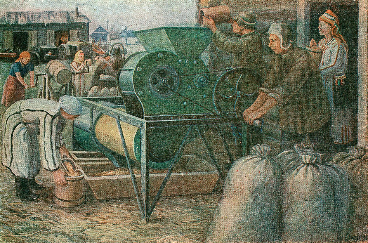 为收获而战：1933年在Mordva集体农场中整理种子 作者 不明