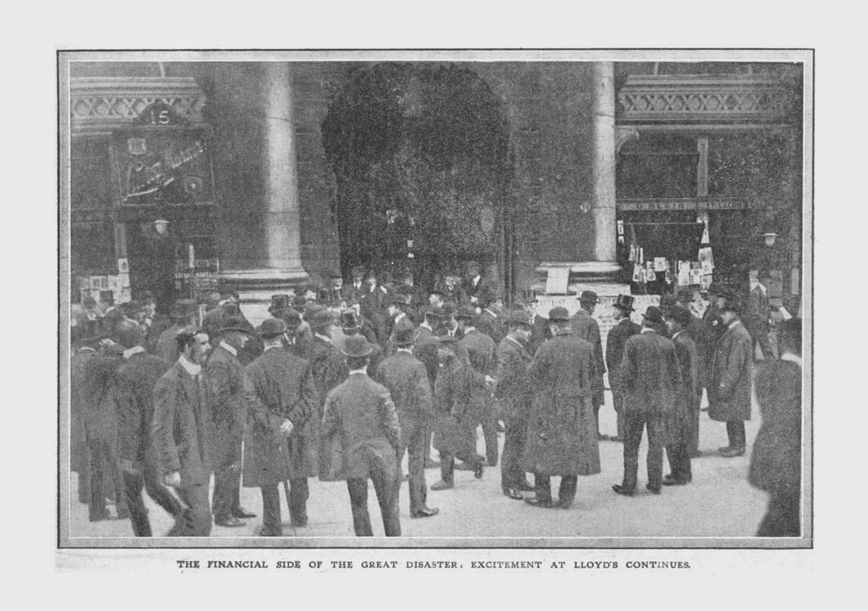 大灾难的财务方面，劳埃德（Lloyds）的兴奋继续，1912年4月20日。 作者 不明