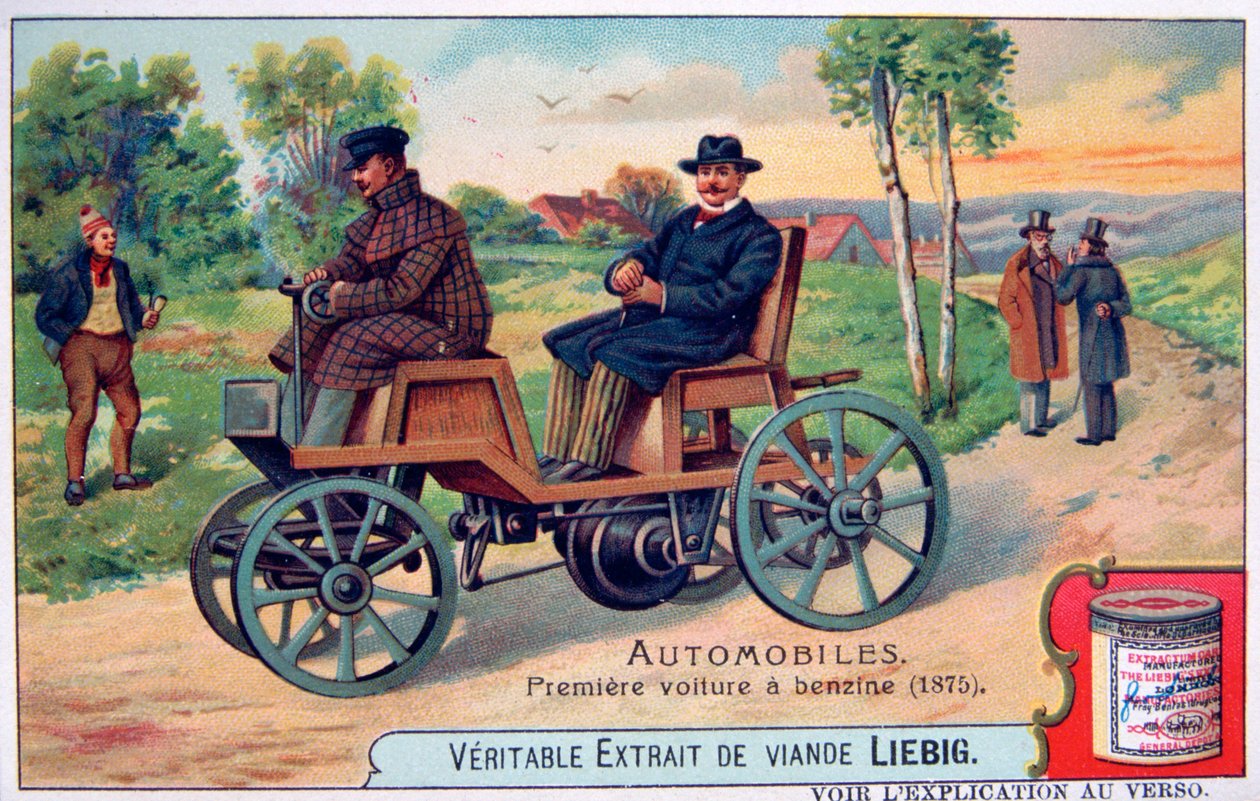 第一辆汽油汽车，1875年，c1900年 作者 不明