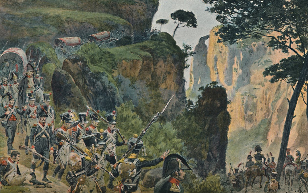 法国军队在葡萄牙山区，1896年 作者 不明