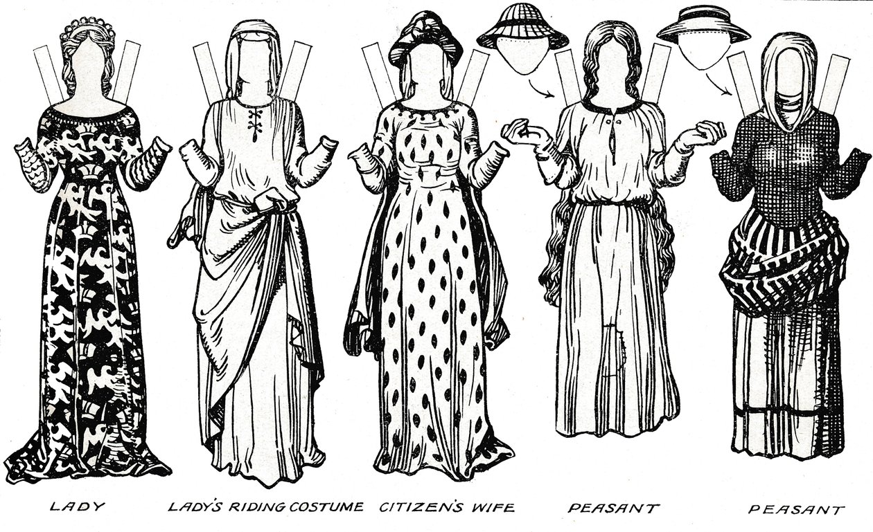 英国服装画廊：戴在第一爱德华时期的服饰，c1934 作者 不明