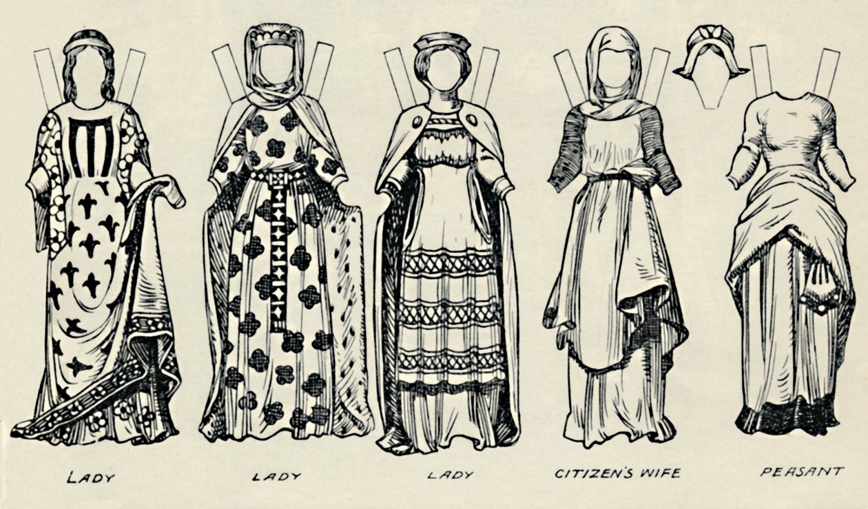 英国服装画廊：约翰王时代的英国人如何穿着，c1934 作者 不明