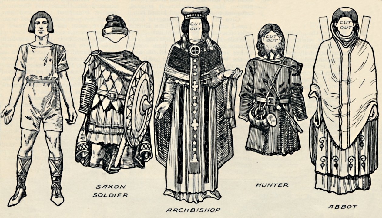 英国服装画廊：丹麦人的服装和后来的盎格鲁撒克逊人，c1934 作者 不明
