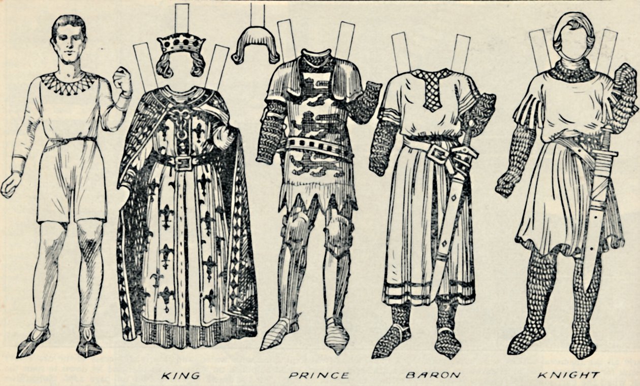 英国服装画廊：亨利三世时期男女的穿着，c1934 作者 不明
