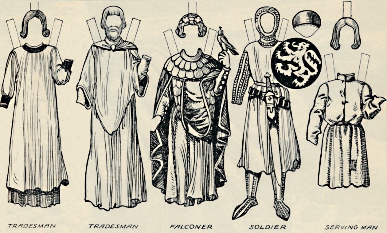 英国服装画廊：亨利三世时期男人和女人的衣服，c1934 作者 不明