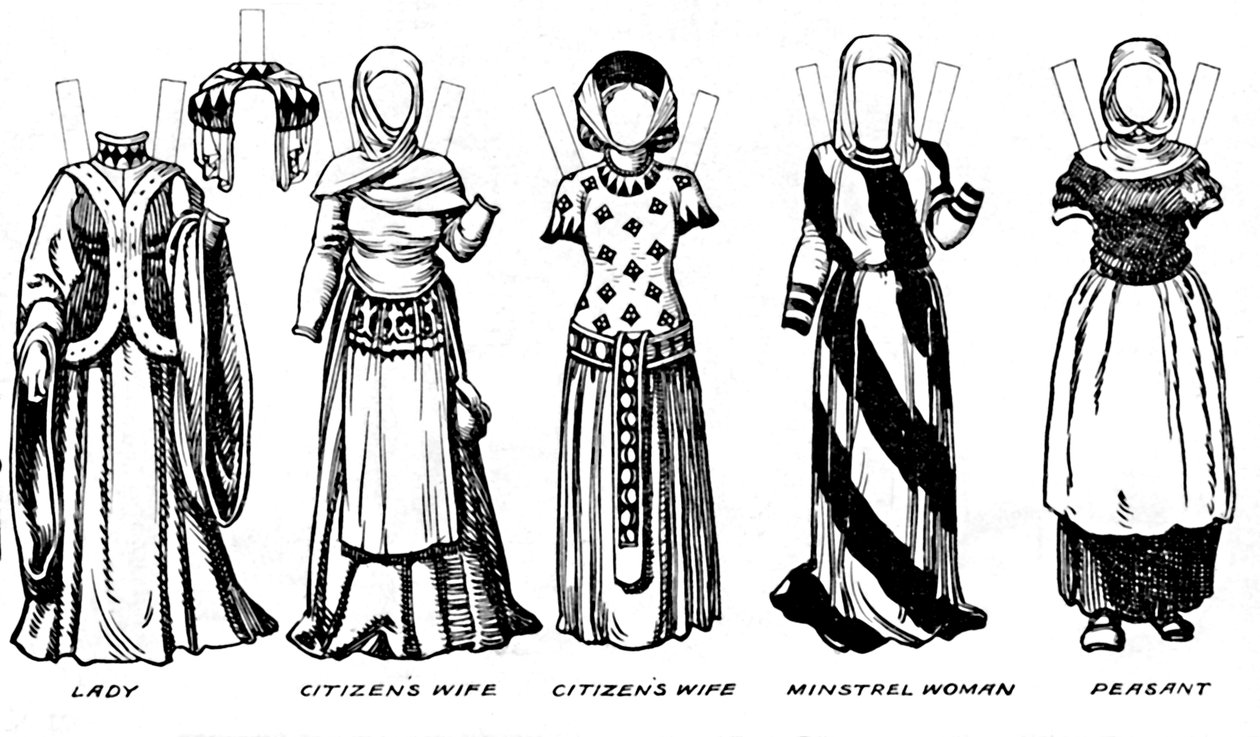画廊的服装：爱德华三世统治时期的晚礼服，c1934年 作者 不明