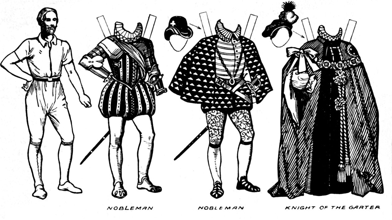 画廊历史服装：伊丽莎白一世时期穿着的某些服饰，c1934 作者 不明