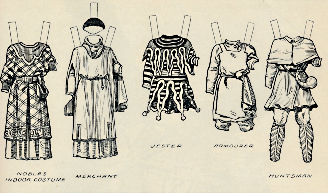 画廊历史服装：理查德一世时代穿着的连衣裙，c1934 作者 不明