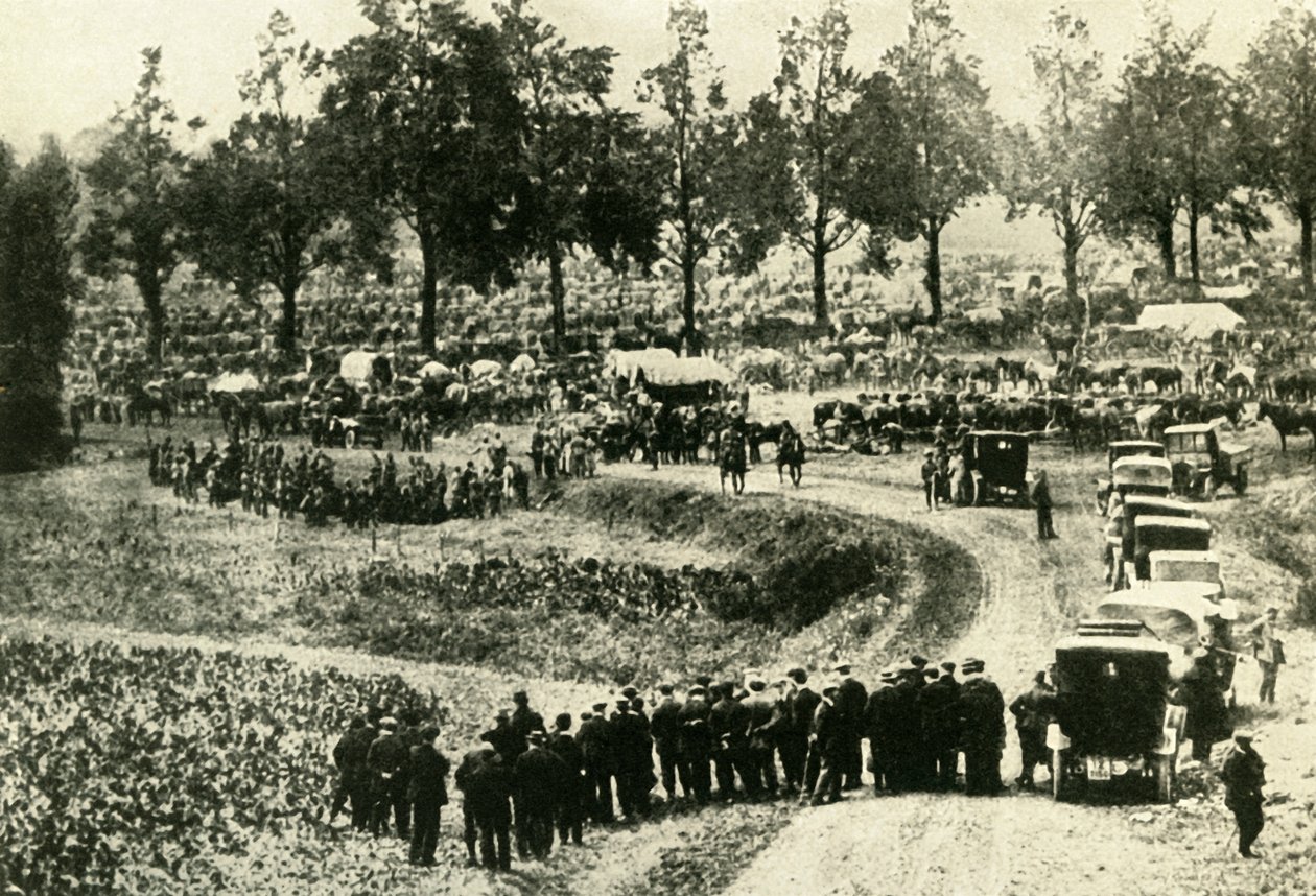 1914年c1920年，德国人在比利时维塞逮捕了平民。 作者 不明