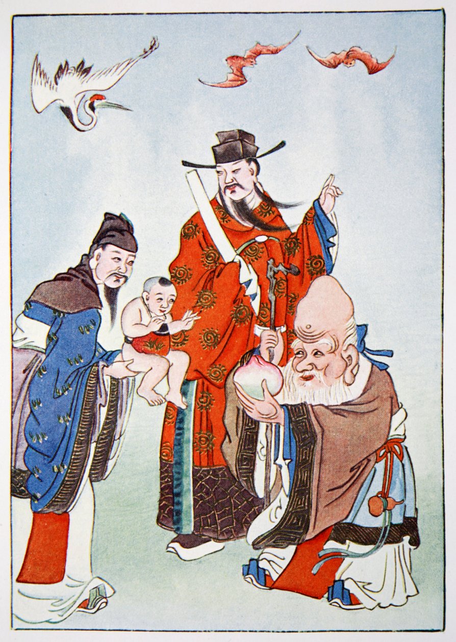 幸福之神、办公室和长寿之神, 1922年 作者 不明
