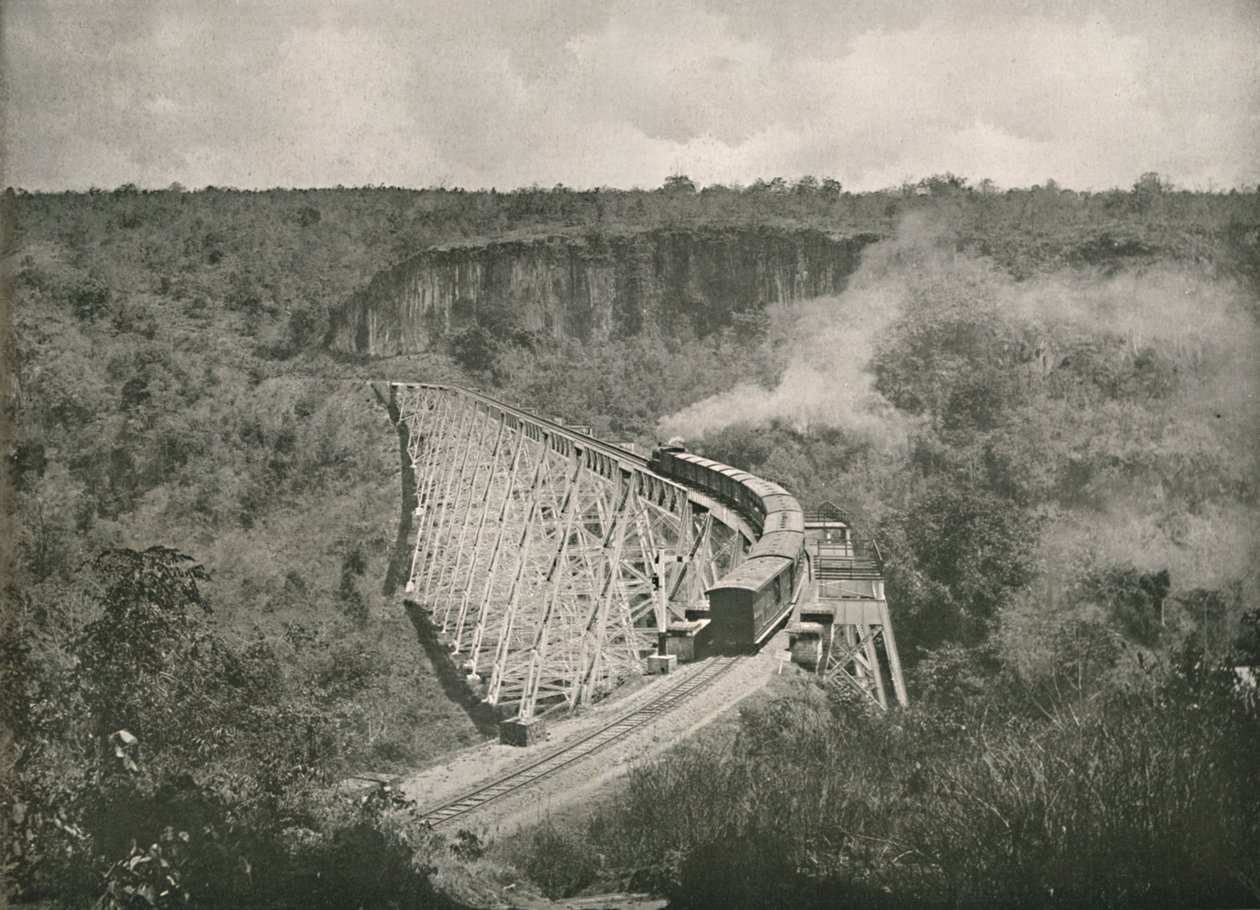 Gokteik峡谷和铁路大桥，1900年。 作者 不明