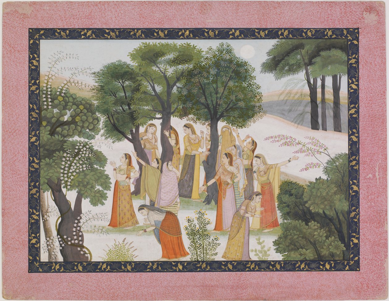 Gopis寻找Krishna，来自Bhagavata Purana，约1780年。 作者 不明