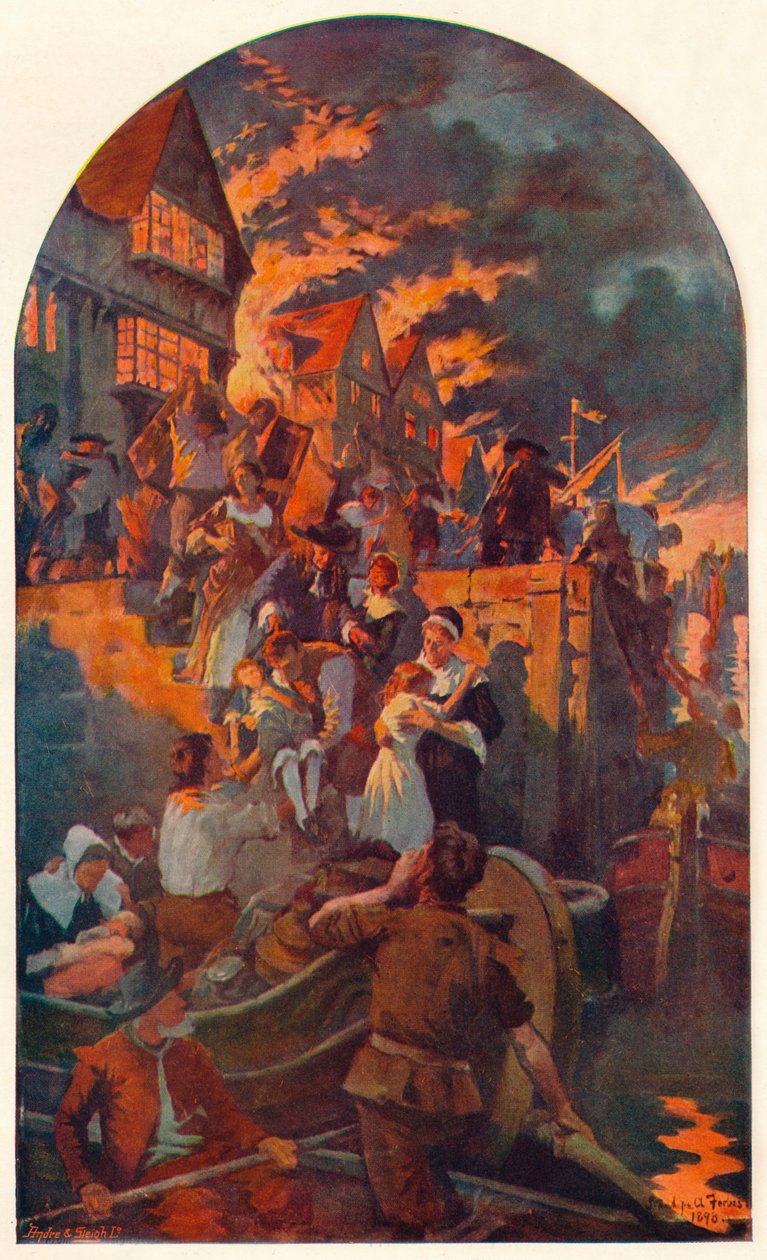 伦敦大火，1666年1905年 作者 不明