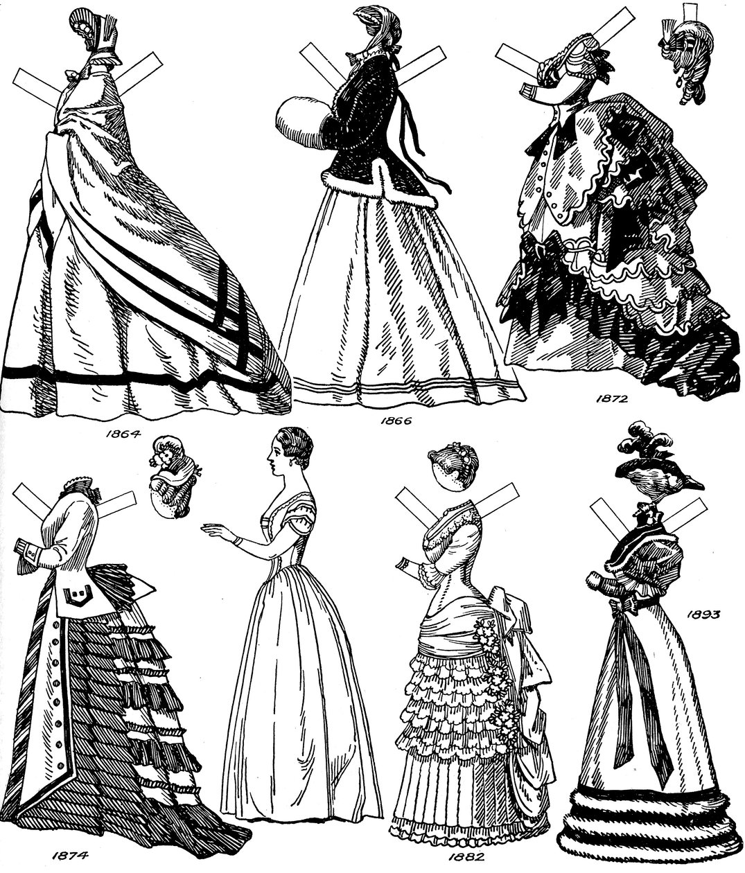 英国服装大画廊：1843年至1893年的某些女性时尚，c1934年 作者 不明