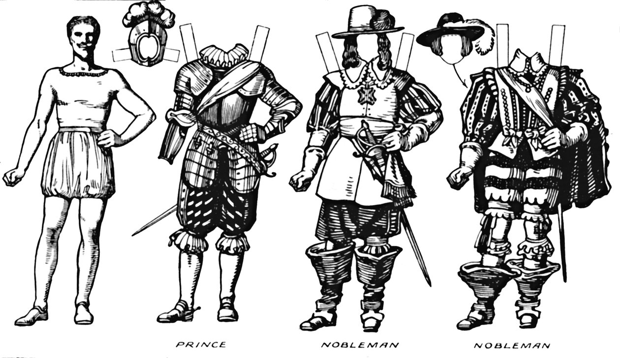 历史服装大画廊：詹姆斯·第一个统治时期穿着的连衣裙，c1934 作者 不明