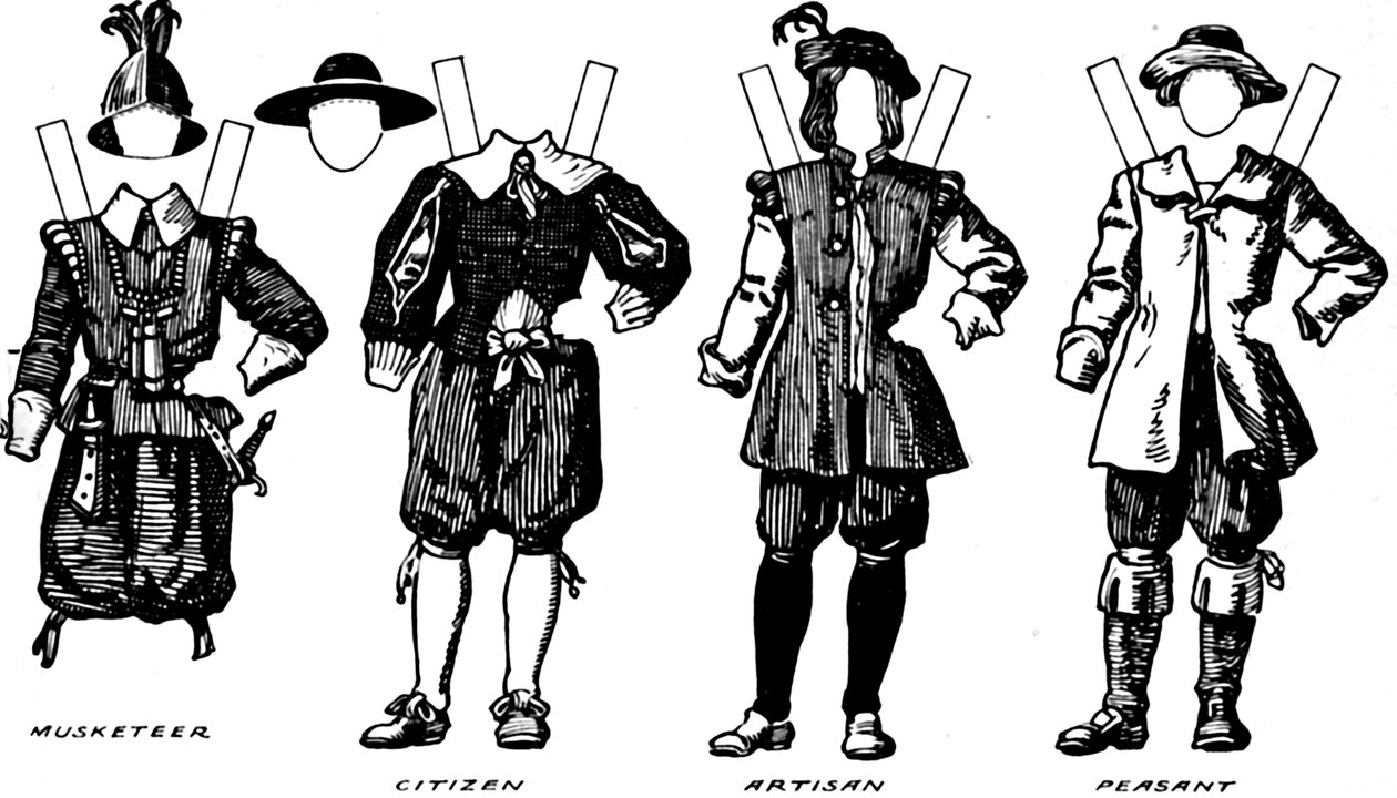 大历史服装画廊：詹姆斯第一统治时期的着装，c1934 作者 不明