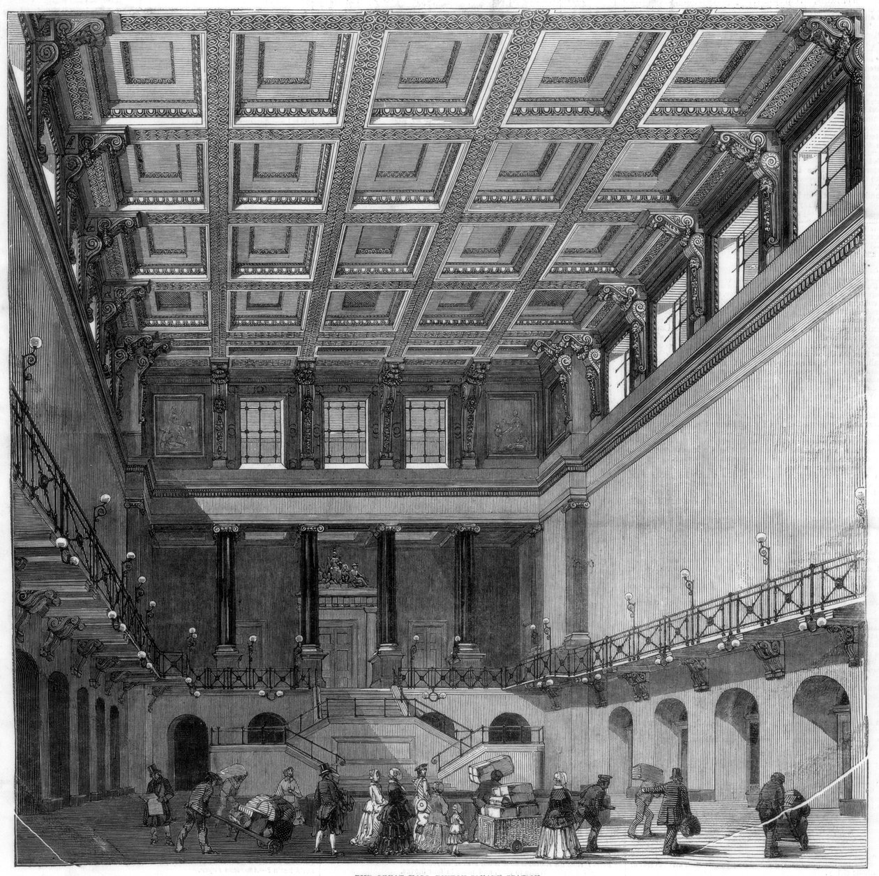礼堂，尤斯顿广场（Euston Square）饱食，1849年 作者 不明