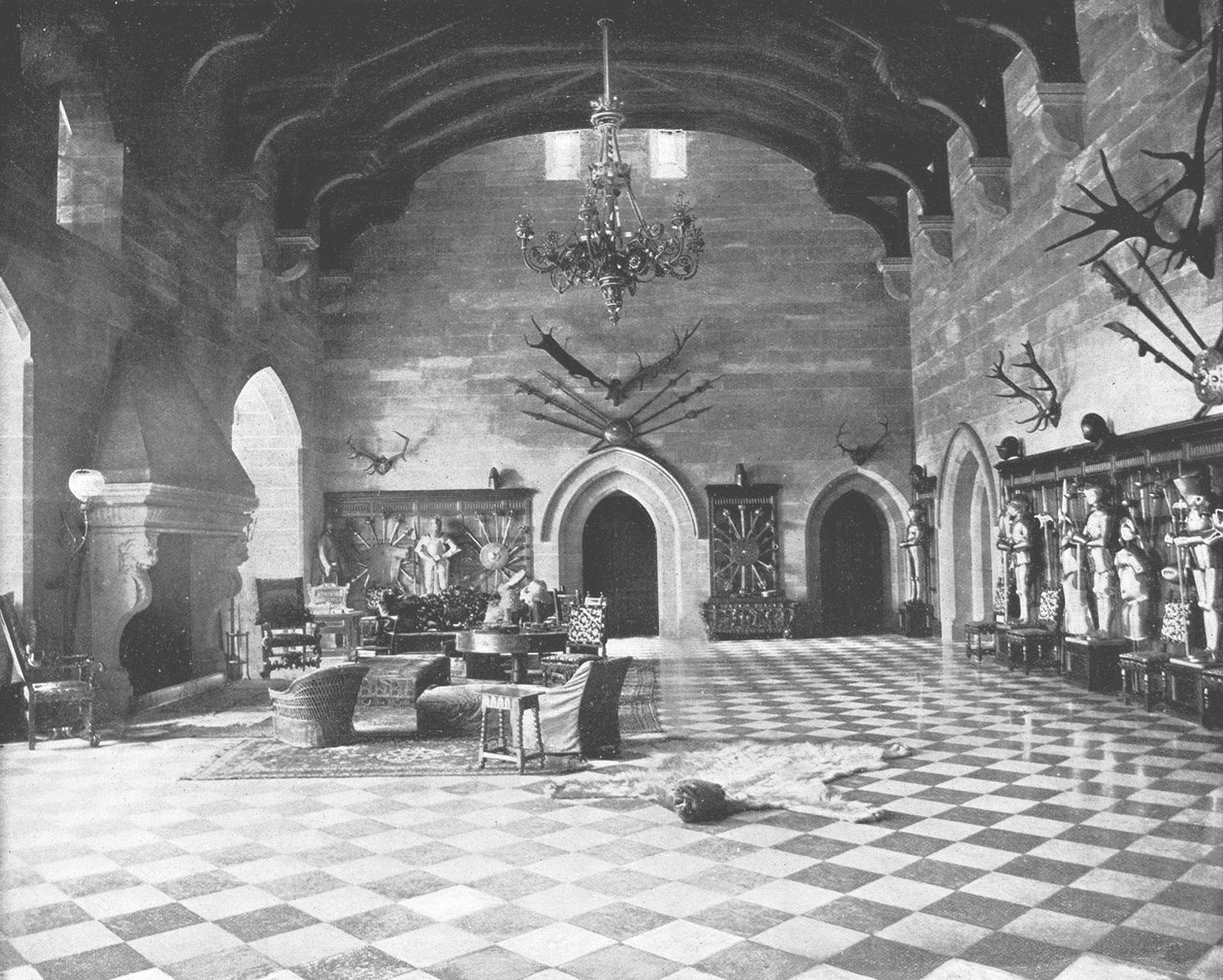 礼堂，沃里克郡沃里克城堡，1894年。 作者 不明