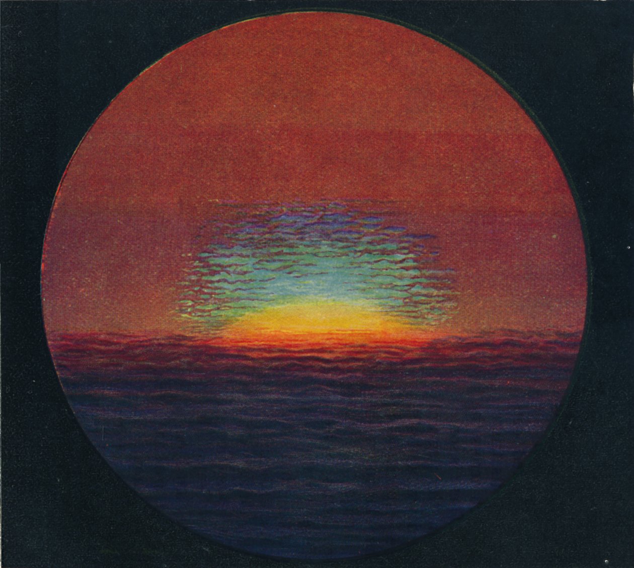 日落时的绿色闪光，大气折射出的夺目的棱镜色彩，c1935 作者 不明