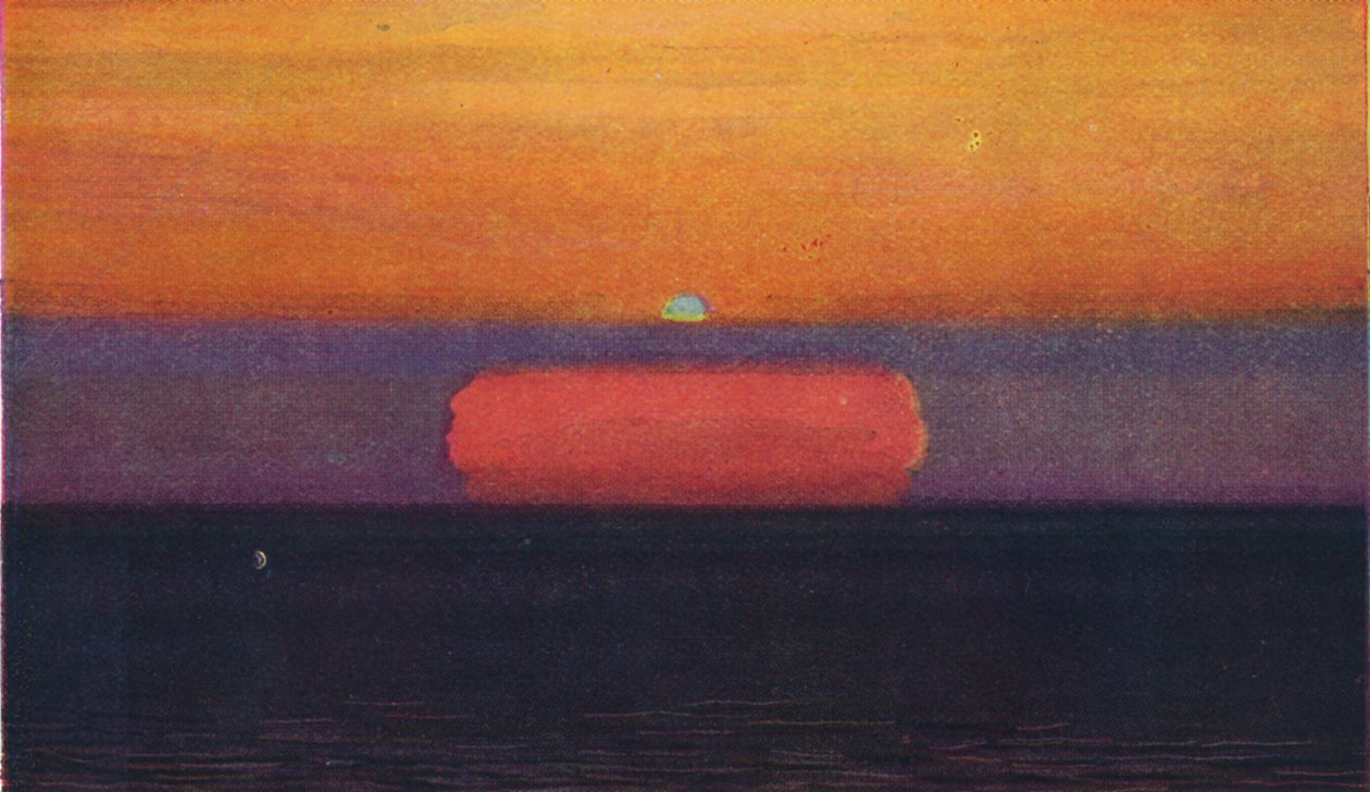 日落时的绿色闪光，大气折射出的夺目的棱镜色彩，c1935 作者 不明
