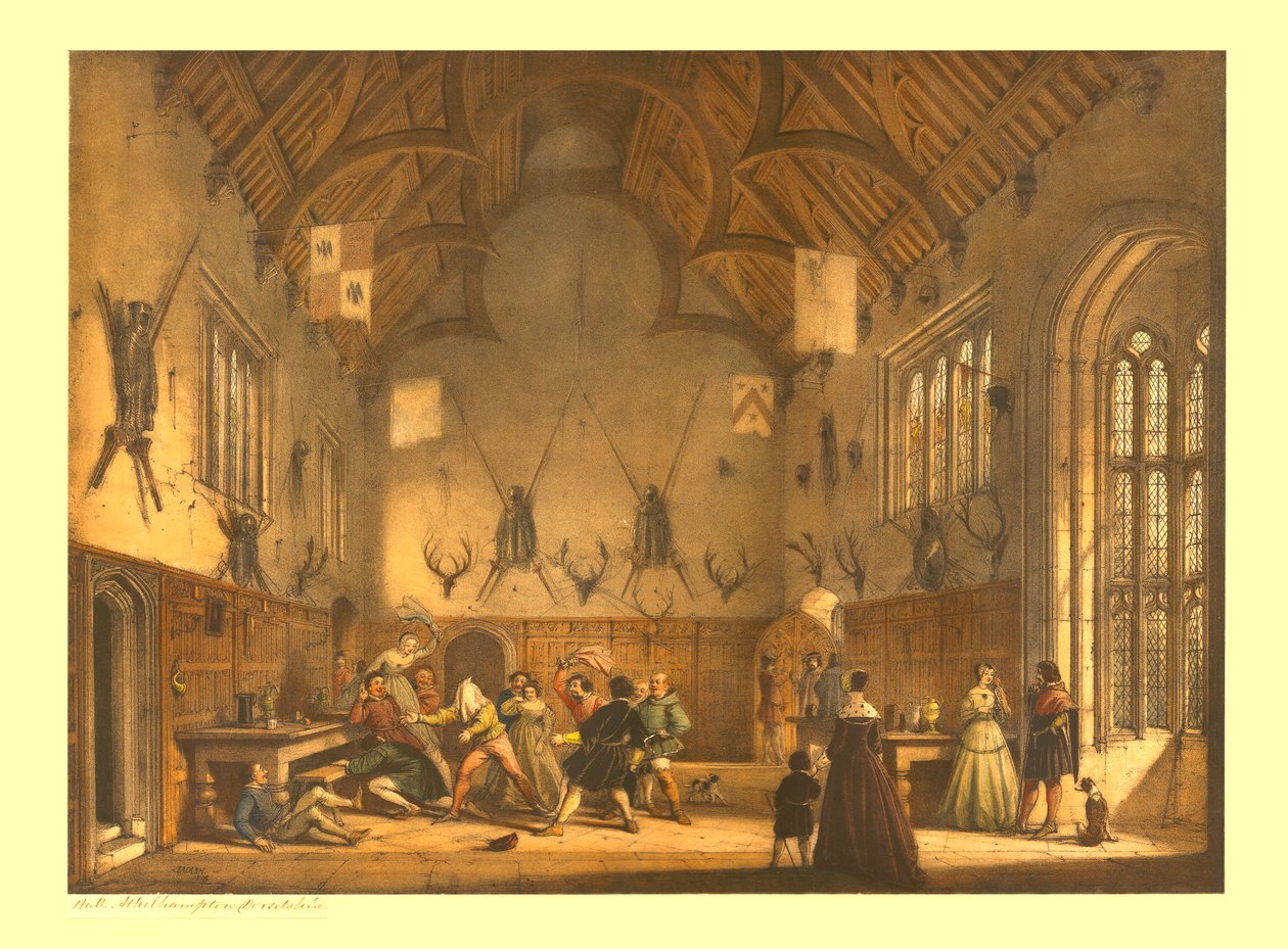 The Hall，Athelhampton，多塞特郡，c1838。 作者 不明