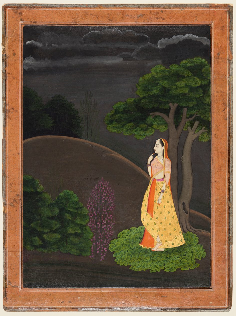 急等她不在的情人的女英雄Utka Nayaka，c。 1750-55。 作者 不明