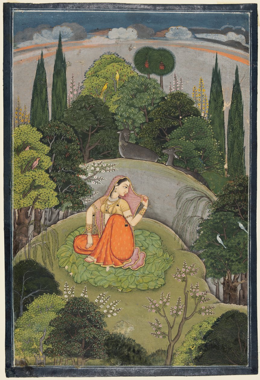 急等她不在的情人的女英雄Utka Nayika，c。 1760-1765。 作者 不明