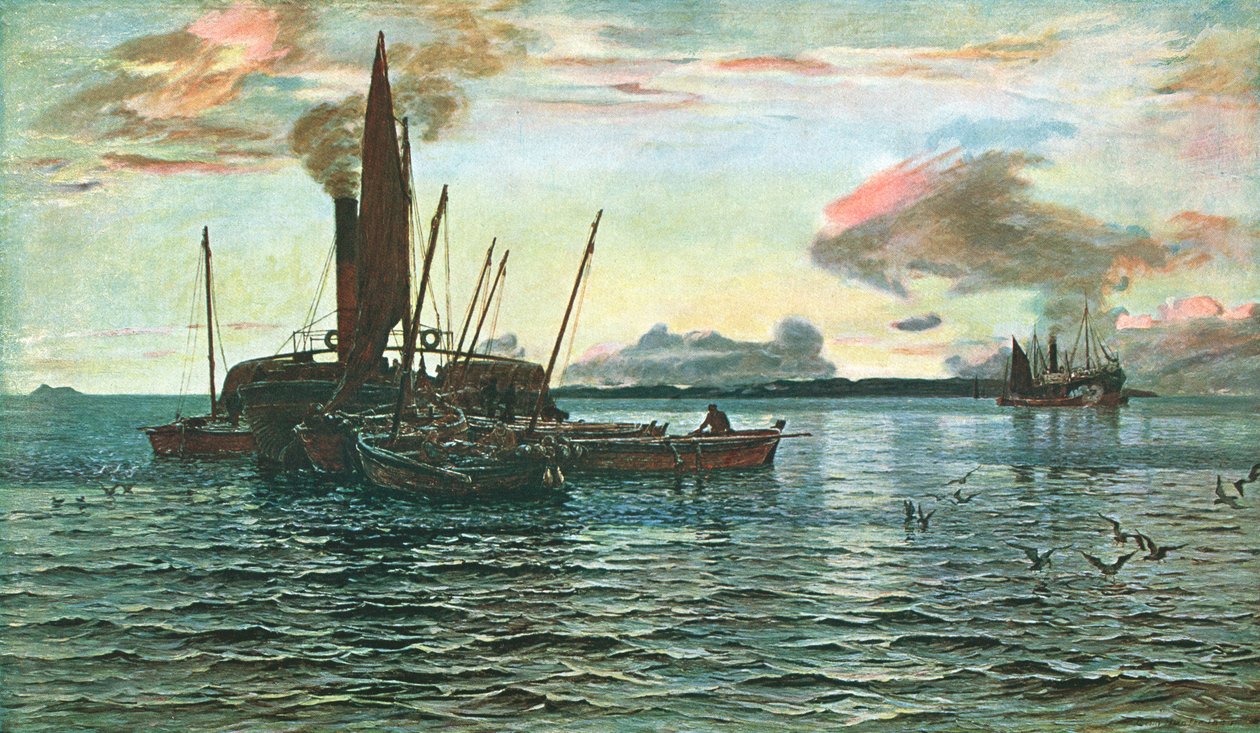 1884年，阿盖尔湖，芬恩湖上的鲱鱼市场。 作者 不明