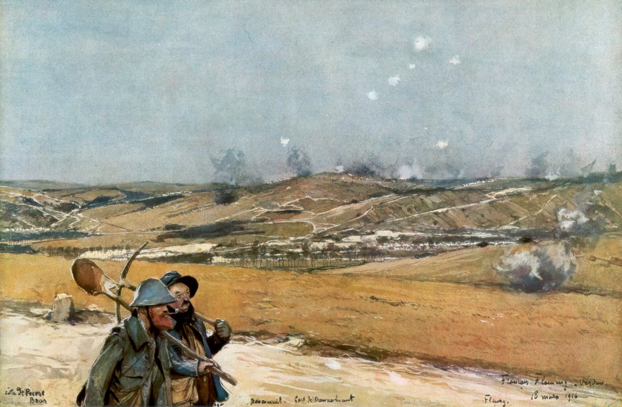 1916年3月18日，法国凡尔登，杜aumont的山丘和堡垒 作者 不明