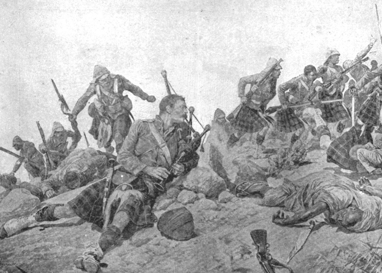 1897年的印度边境战争：10月，戈登·高地（Gordon Highlanders）袭击了达盖岭（Dargai Ridge） 作者 不明
