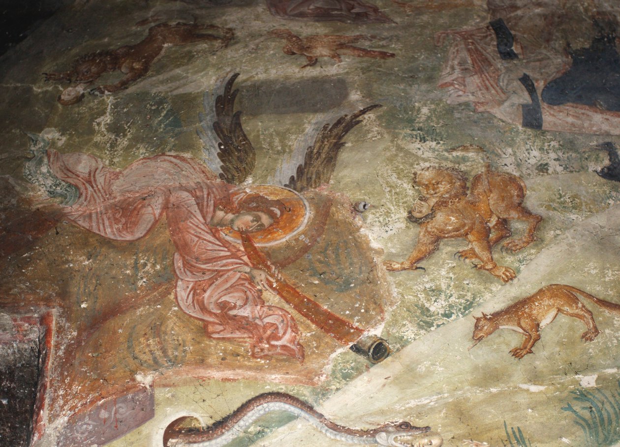 最后的审判。细节：地球放弃了它的死者，1321-1322年 作者 不明