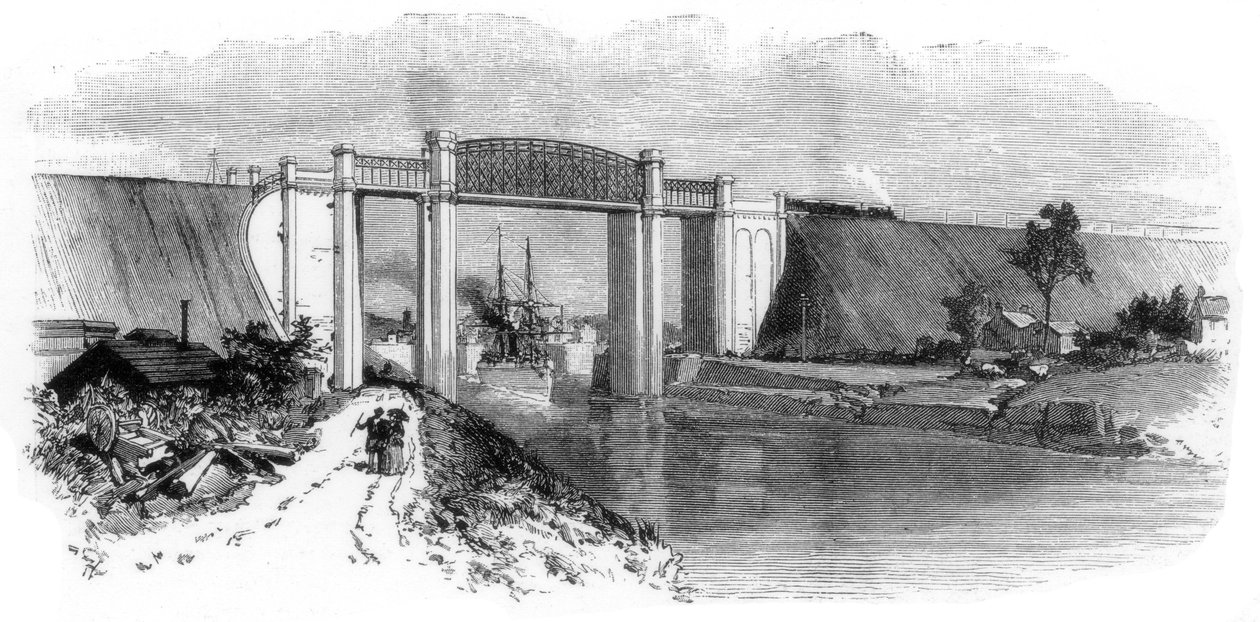 拉普福德高架桥，曼彻斯特船运河，1894年 作者 不明