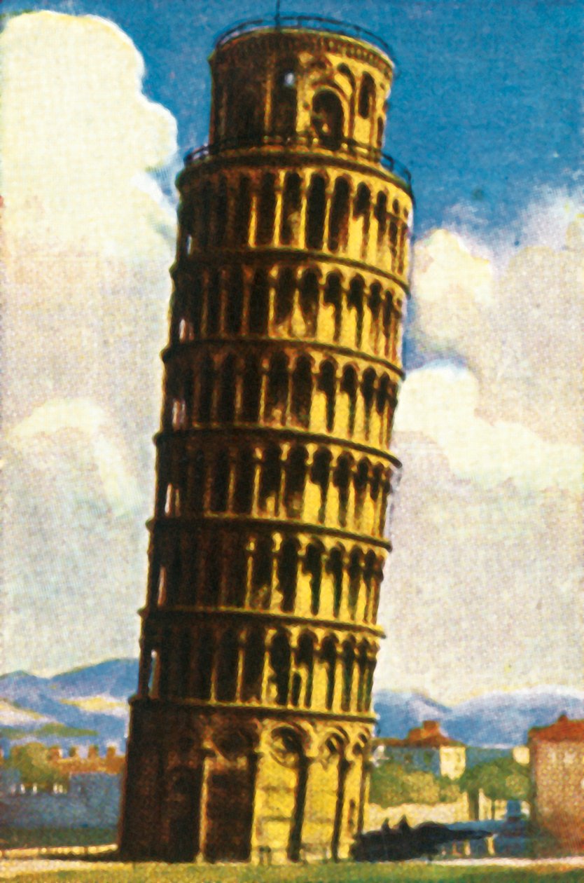 比萨斜塔，建于1928年。 作者 不明