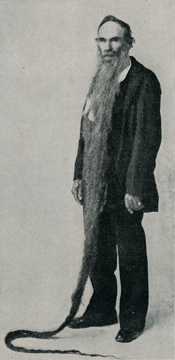 最长的胡子记录，1896年，1910年 作者 不明