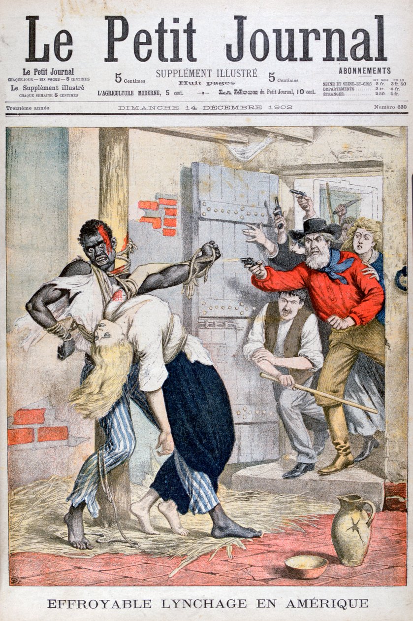 1902年，在一名黑人男子的监狱中被林奇（Lynching）绑架，一名白人妇女被暗杀。 作者 不明
