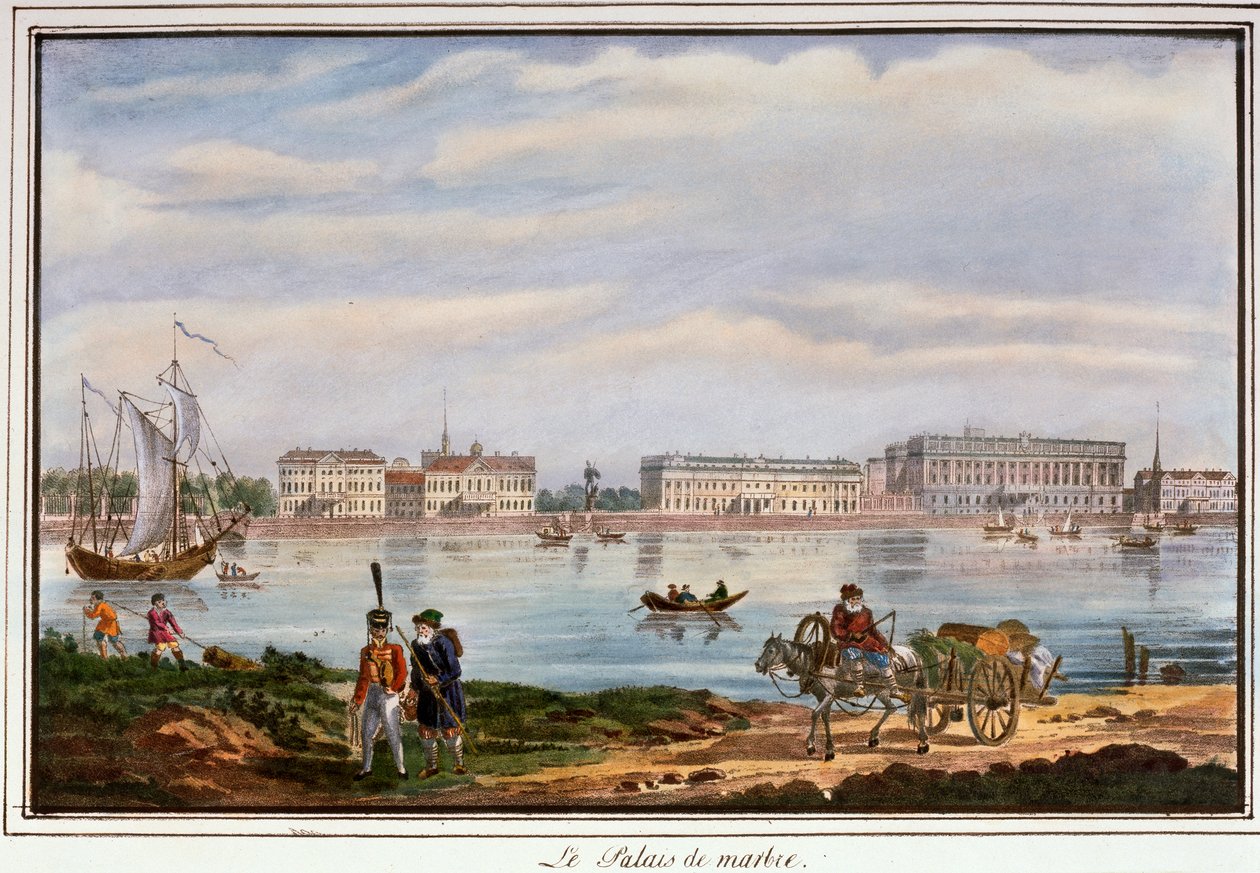 1822年，俄罗斯圣彼得堡，大理石宫和涅瓦河路堤 作者 不明