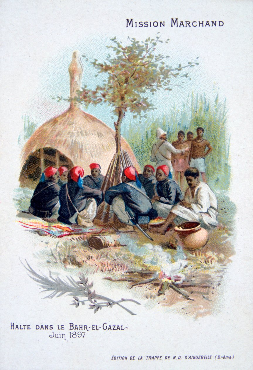 Marchand探险队：1897年6月在苏丹的Bahr-el-Gazal休息 作者 不明