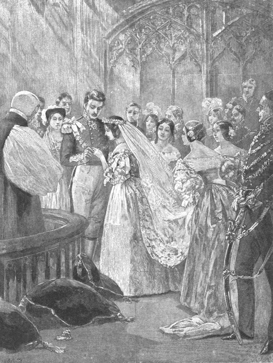 维多利亚女王和阿尔伯特亲王在圣詹姆士宫的婚姻，1840年，1901年。 作者 不明