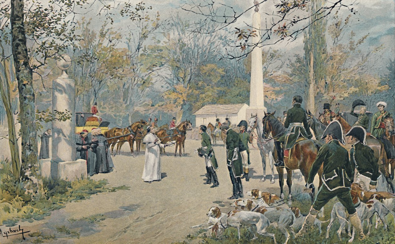拿破仑和庇护七世会议在枫丹白露，1813年，1896年 作者 不明